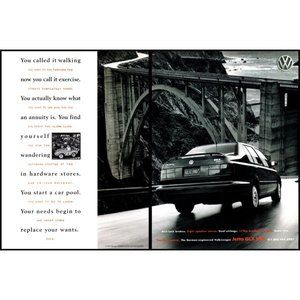1994 VW Volkswagen Passat GLX VR6 2 Page Vintage Print Ad Bridge Ocean Wall Art